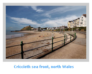 Criccieth sea front, north Wales